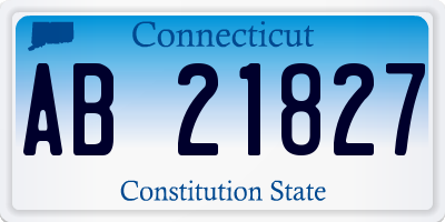 CT license plate AB21827