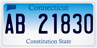 CT license plate AB21830