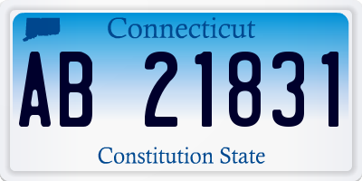 CT license plate AB21831