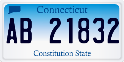 CT license plate AB21832