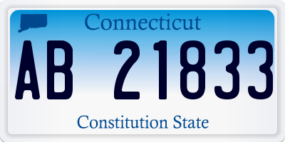 CT license plate AB21833