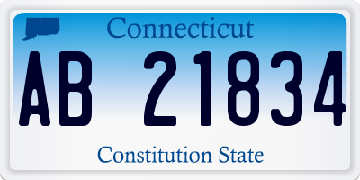 CT license plate AB21834