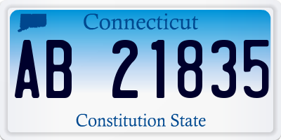 CT license plate AB21835