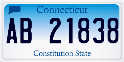 CT license plate AB21838