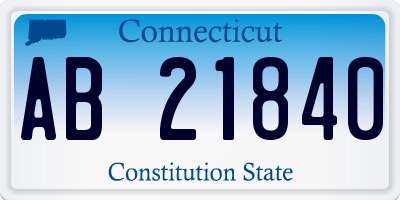 CT license plate AB21840