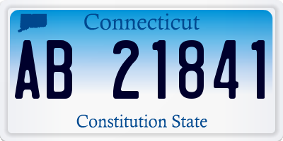 CT license plate AB21841