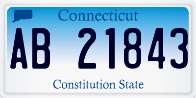 CT license plate AB21843