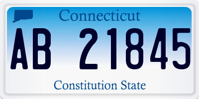 CT license plate AB21845