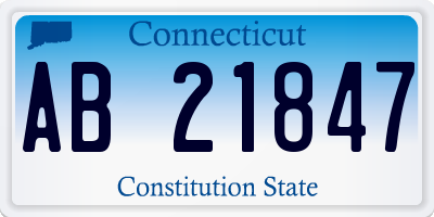 CT license plate AB21847