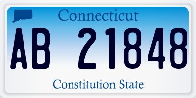 CT license plate AB21848