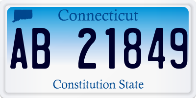 CT license plate AB21849