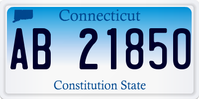 CT license plate AB21850