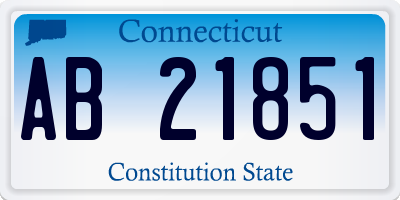 CT license plate AB21851