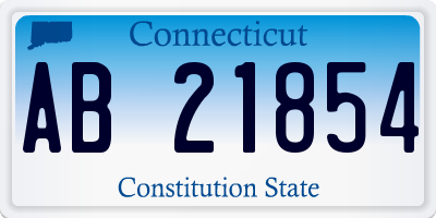 CT license plate AB21854