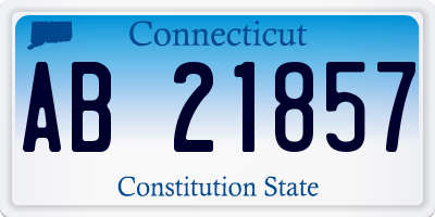 CT license plate AB21857