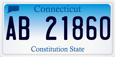 CT license plate AB21860