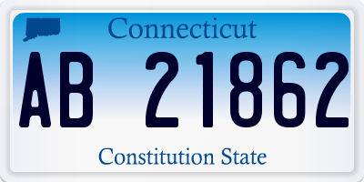 CT license plate AB21862