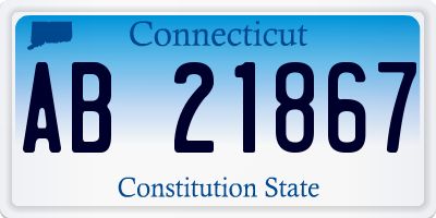 CT license plate AB21867