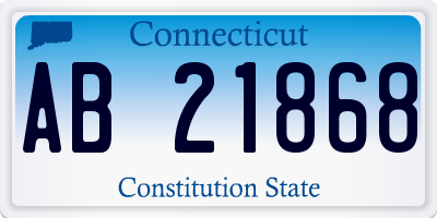 CT license plate AB21868