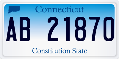 CT license plate AB21870