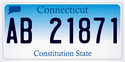 CT license plate AB21871