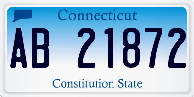 CT license plate AB21872