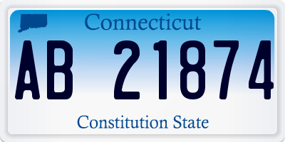 CT license plate AB21874