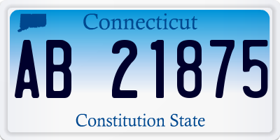 CT license plate AB21875