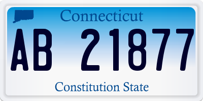 CT license plate AB21877