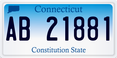 CT license plate AB21881