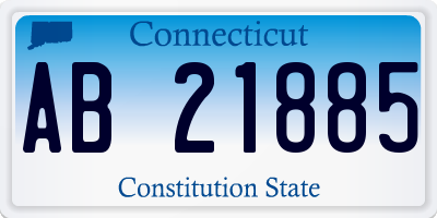 CT license plate AB21885