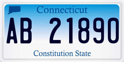 CT license plate AB21890