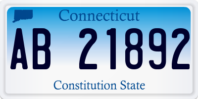 CT license plate AB21892