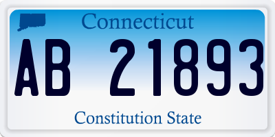 CT license plate AB21893