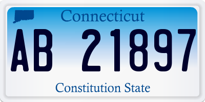 CT license plate AB21897