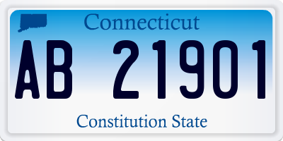 CT license plate AB21901