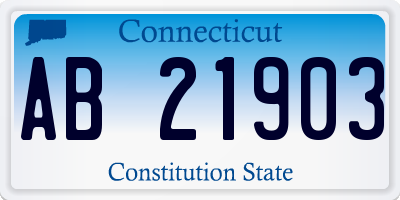 CT license plate AB21903