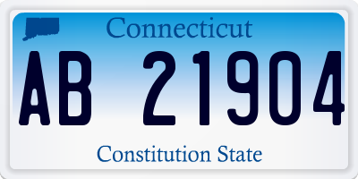 CT license plate AB21904