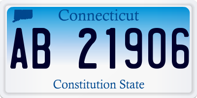 CT license plate AB21906