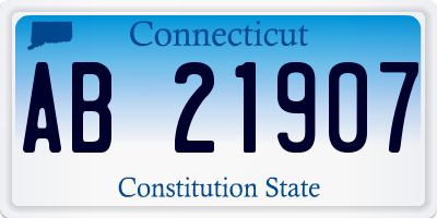 CT license plate AB21907