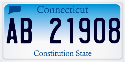 CT license plate AB21908