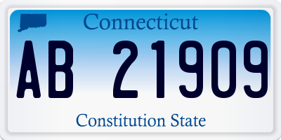 CT license plate AB21909