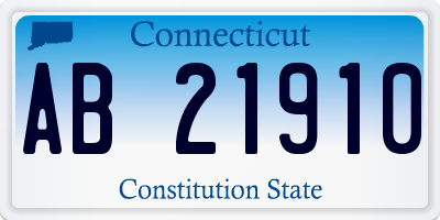 CT license plate AB21910