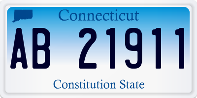 CT license plate AB21911