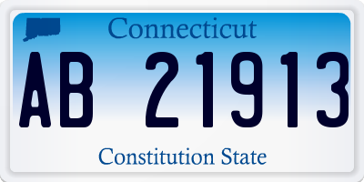 CT license plate AB21913