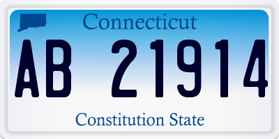 CT license plate AB21914