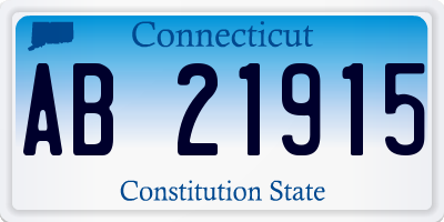 CT license plate AB21915