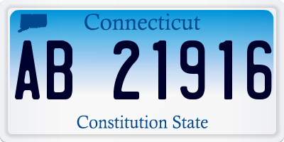 CT license plate AB21916