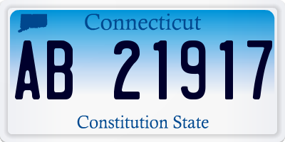 CT license plate AB21917