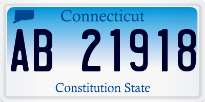 CT license plate AB21918